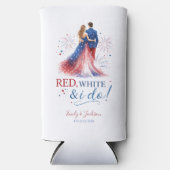 Red White and I do Americana Wedding スリム缶クーラー (正面)