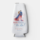 Red White and I do Americana Wedding ボトルクーラー (正面)