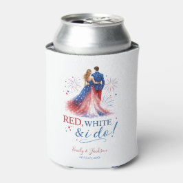 Red White and I do Americana Wedding 缶クーラー