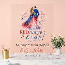Red White and I do Wedding Welcome アクリルサイン
