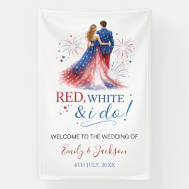 Red White and I do Wedding Welcome 横断幕