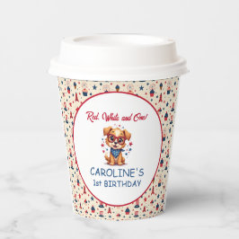 Red, White and One! アメリカ生まれの1歳の誕生日 紙コップ