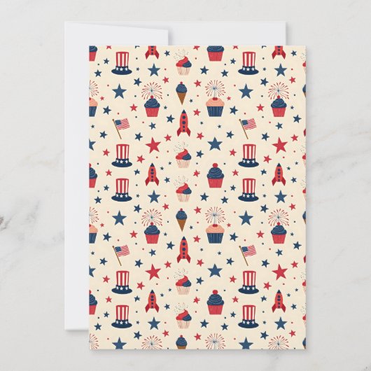 Red White And One Patriotic Puppy Invitation 招待状 (裏面)