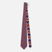 Red White And Purple Striped Diamond Pattern  ネクタイ (正面)