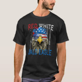 Red White Bald Eagle American Flag Bald Eagle 4th  Tシャツ (正面)