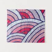 Red, white, black, and pink abstract artwork タペストリー (正面(横))