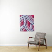 Red, white, black, and pink abstract artwork タペストリー (インサイチュ)