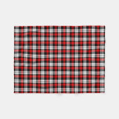 Red White Black Buffalo Check Plaid Pattern フリースブランケット (正面(横))