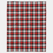 Red White Black Buffalo Check Plaid Pattern フリースブランケット (正面)
