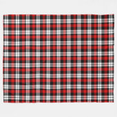 Red White Black Buffalo Check Plaid Pattern フリースブランケット (正面(横))
