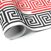 Red White Black Greek Key Fret Pattern Design  ラッピングペーパー (ロールコーナー)
