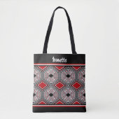 Red, White & Black Tribal Tapestry トートバッグ (正面)