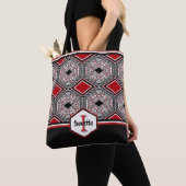 Red, White & Black Tribal Tapestry トートバッグ (クローズアップ)