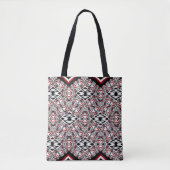 Red, White & Black Tribal Tapestry Tote トートバッグ (正面)