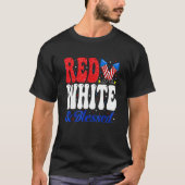 Red White Blessed Funny 4th Of July Patriotic Boys Tシャツ (正面)