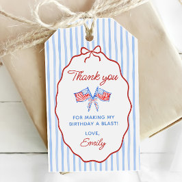 Red, White & Blue 4th of July 1st Birthday ギフトタグ