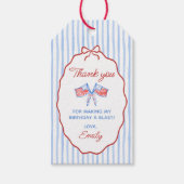 Red, White & Blue 4th of July 1st Birthday ギフトタグ (正面)