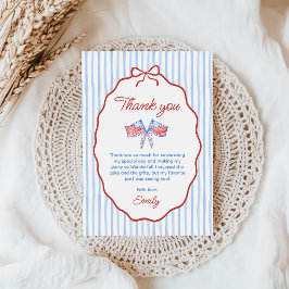 Red, White & Blue 4th of July 1st Birthday サンキューカード