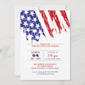 Red, White & Blue American Eagle 7月4日パーティー 招待状 (裏面)
