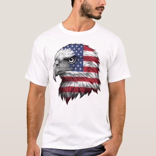 Red, White & Blue American Eagle 7月4日 Tシャツ (正面)