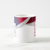 Red White Blue American Flag Monogram コーヒーマグカップ (中央)