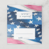 Red White Blue American Flag Patriotic Wedding プレイスカード (外部開封)