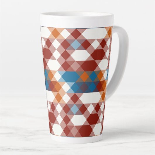 red white blue and orange geometric カフェラテマグ (右アングル)