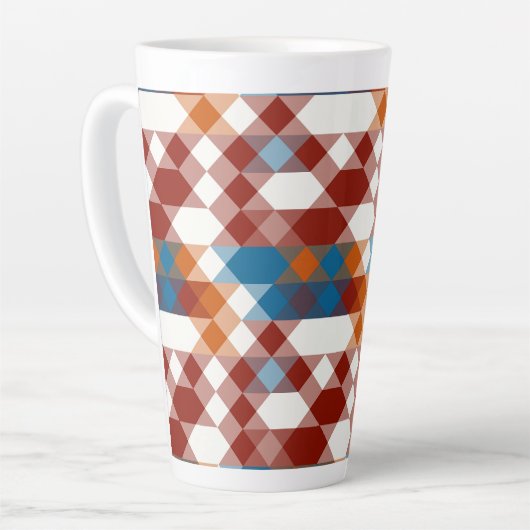 red white blue and orange geometric カフェラテマグ (左アングル)