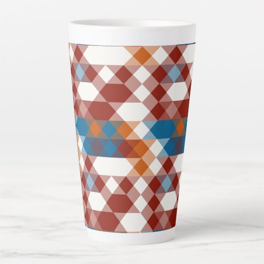 red white blue and orange geometric カフェラテマグ (正面)