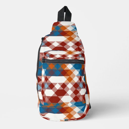 red white blue and orange geometric スリングバッグ (正面)