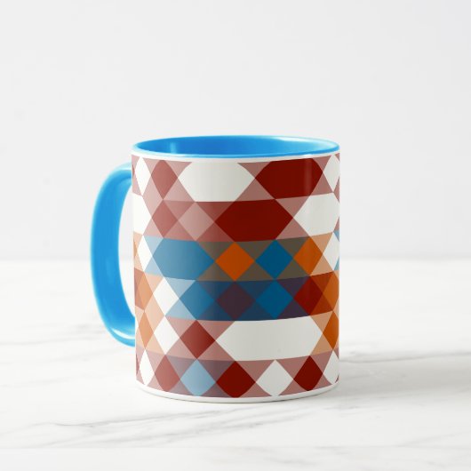 red white blue and orange geometric マグカップ (正面左)
