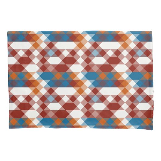 red white blue and orange geometric 枕カバー (正面)