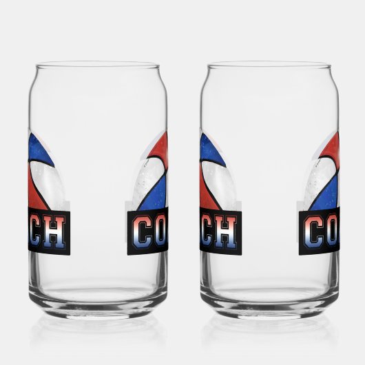 Red White Blue Basketball coach glassware ガラス缶 (右)