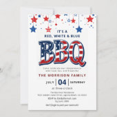 Red, White, Blue BBQ 7月4日Independence 招待状 (正面)