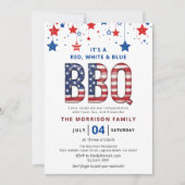 Red, White, Blue BBQ 7月4日Independence 招待状 (正面)