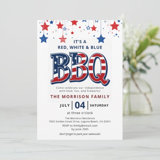 Red, White, Blue BBQ 7月4日Independence 招待状 (スタンド正面)