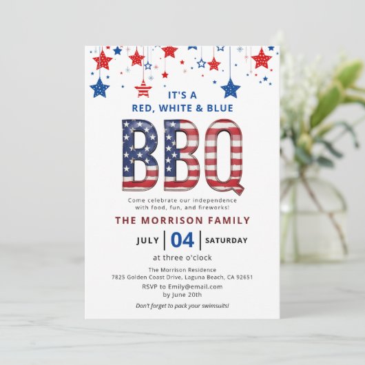 Red, White, Blue BBQ 7月4日Independence 招待状 (スタンド正面)