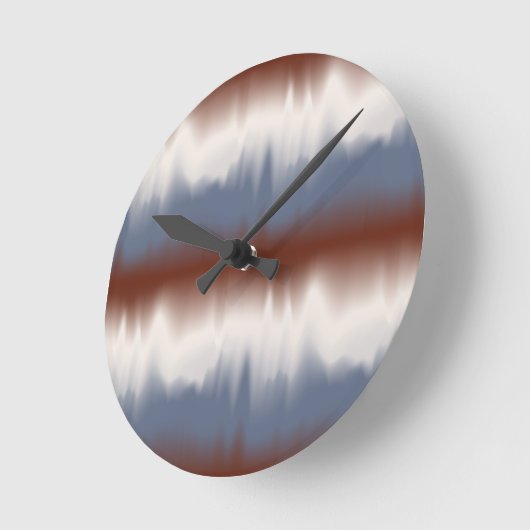 Red, White, & Blue Blended Modern Design ラウンド壁時計 (傾斜)