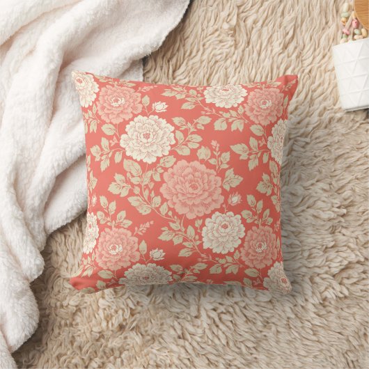 Red White Blue Block Print Stripes クッション (ブランケット)