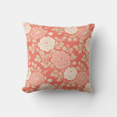 Red White Blue Block Print Stripes クッション (正面)