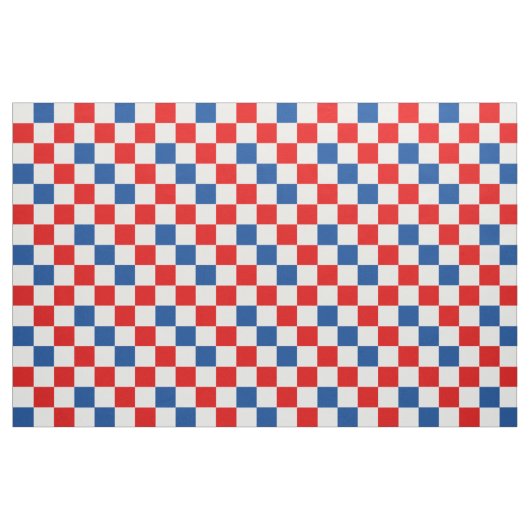 Red White Blue Checkered Pattern Design ファブリック (ファットクウォーター)