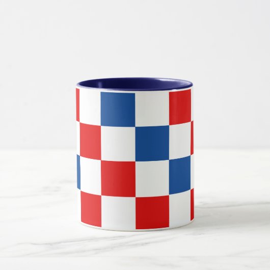 Red White Blue Checkered Pattern Design  マグカップ (中央)