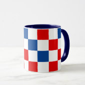 Red White Blue Checkered Pattern Design  マグカップ (正面右)