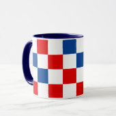 Red White Blue Checkered Pattern Design  マグカップ (正面左)
