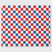 Red White Blue Checkered Pattern Design  ラッピングペーパー (フラット)