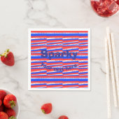 Red White Blue Circles Stripes スタンダードカクテルナプキン (インサイチュ)