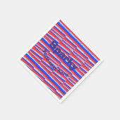 Red White Blue Circles Stripes スタンダードカクテルナプキン (角)