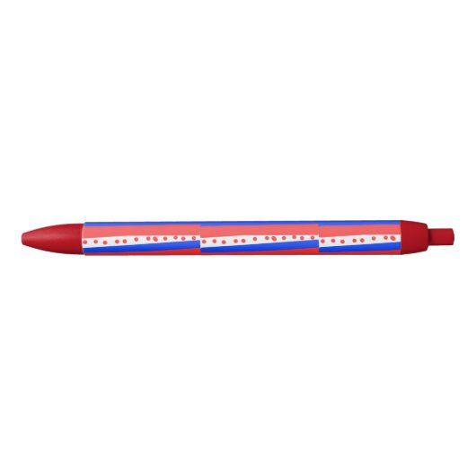 Red White Blue Circles Stripes  青ボールペン (正面)