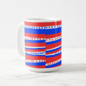 Red White Blue Circles Stripes Chili コーヒーマグカップ (正面左)