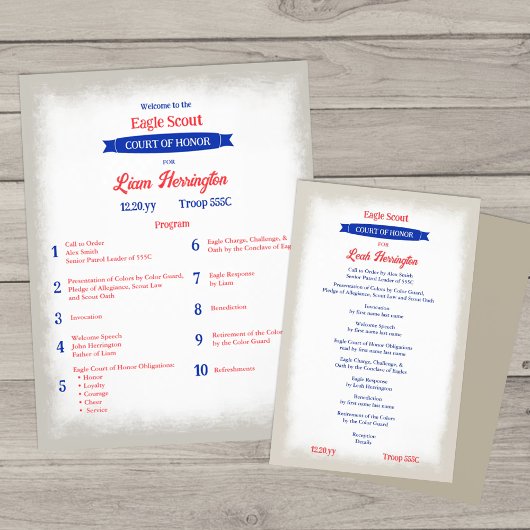 Red, White, Blue Court of Honor Program チラシ